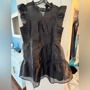 Chic Soul Elegant Black Ruffle Mini Dress *NEVER WORN*